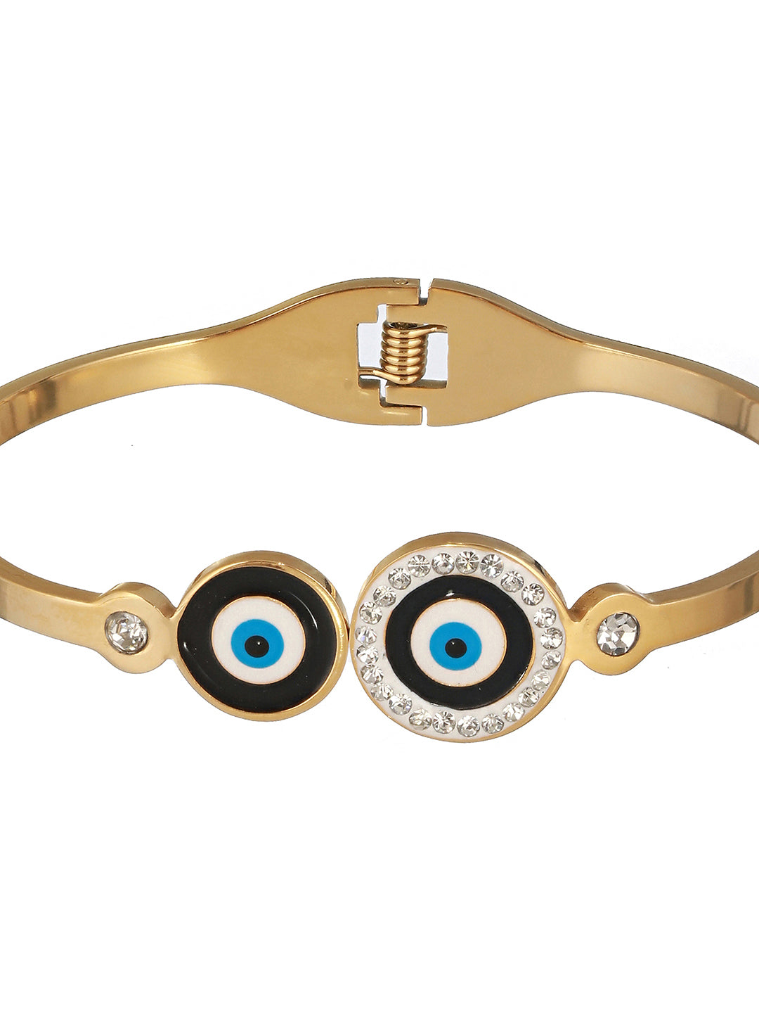 Prita by Priyaasi Dual Evil Eye Studded Gold-Plated Bracelet