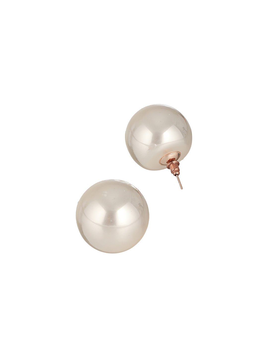 Copy of Prita by Priyaasi Shiny Sphere Pearl Oversized Silver-Plated Stud Earrings