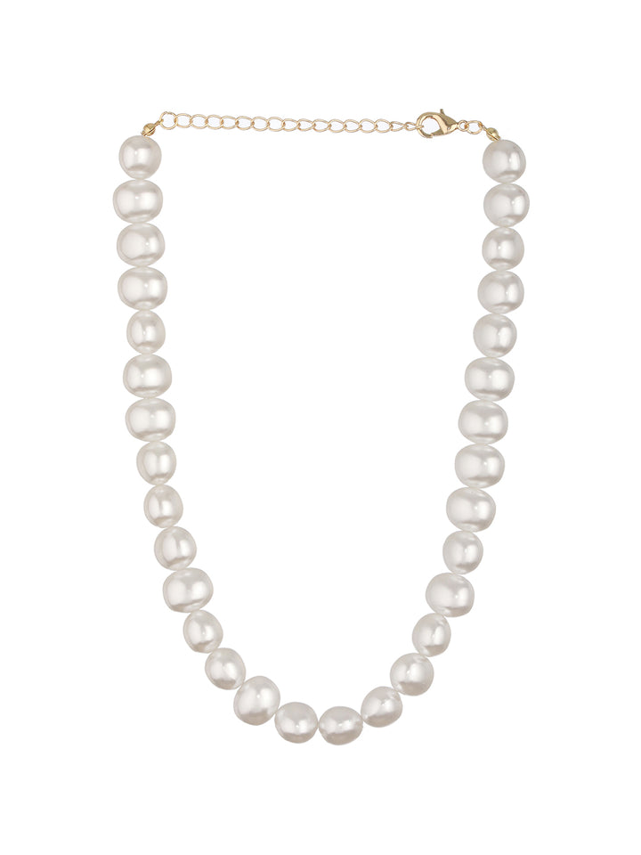 PriyaasI Chunky White Pearl Necklace