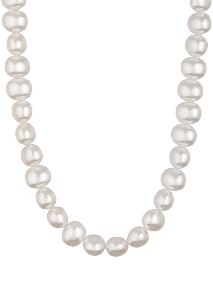 PriyaasI Chunky White Pearl Necklace