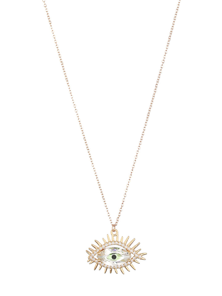 Prita by Priyaasi Studded Evil Eye Link Chain Gold-Plated Necklace