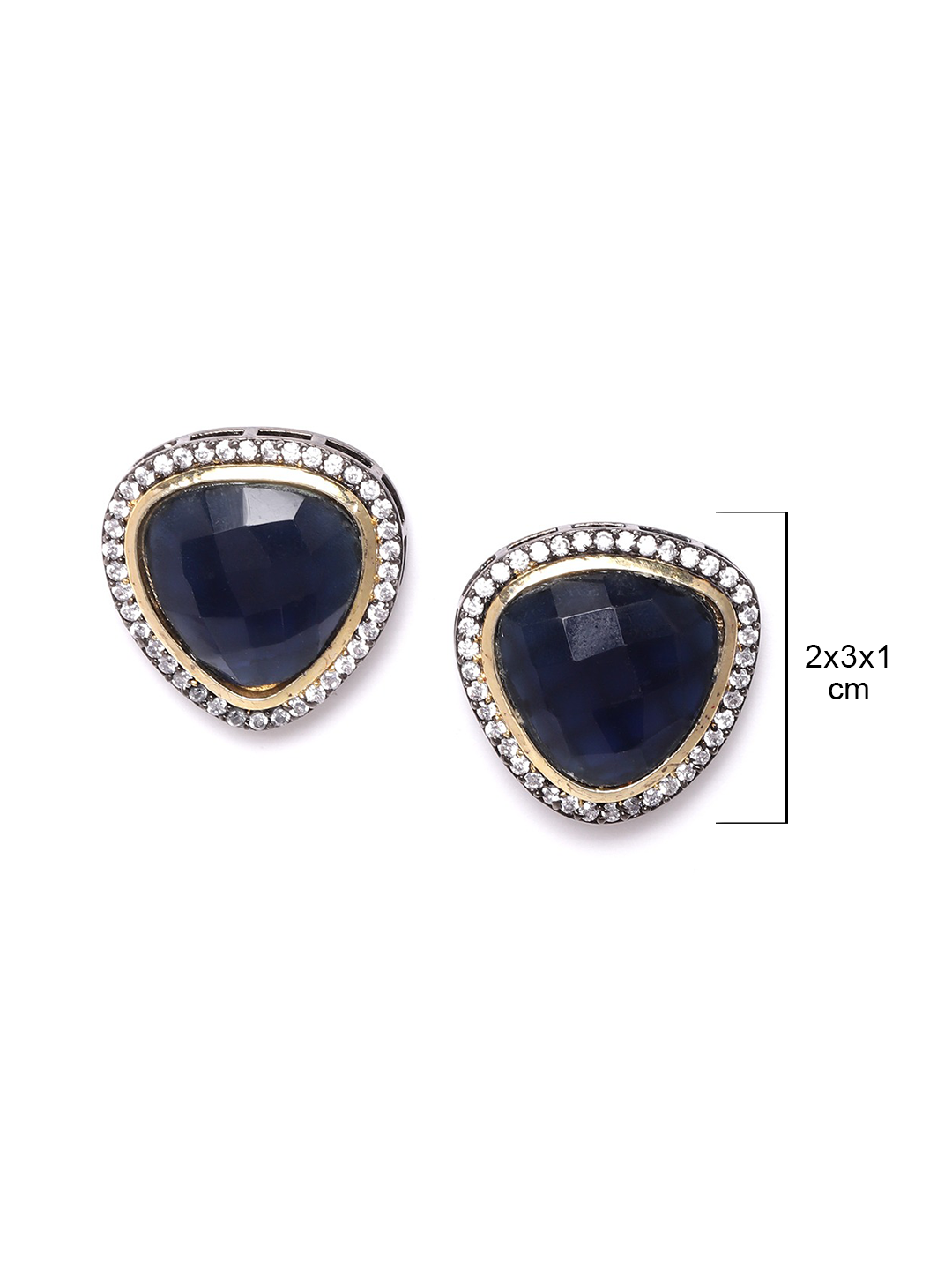 Silver-Plated Artificial Stone Studded earrings
