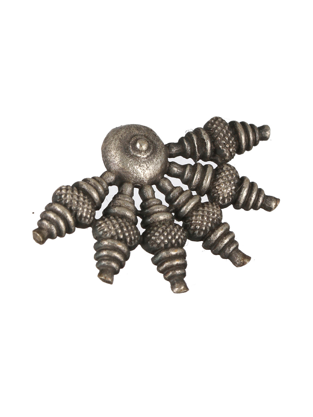 Priyaasi Tribal Half-Chakra Oxidised Silver Stud Earrings