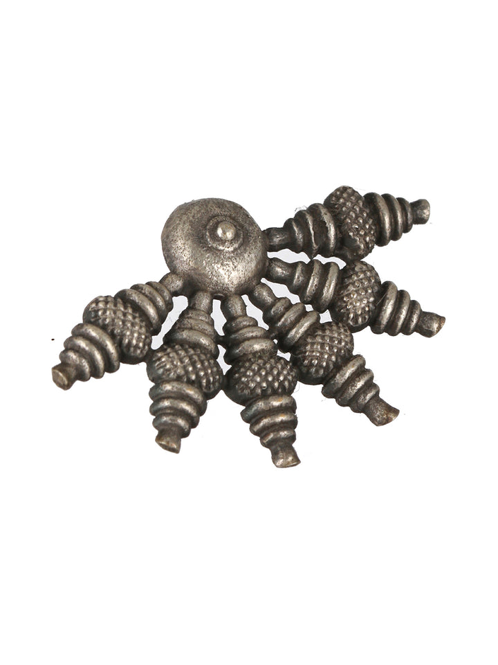 Priyaasi Tribal Half-Chakra Oxidised Silver Stud Earrings