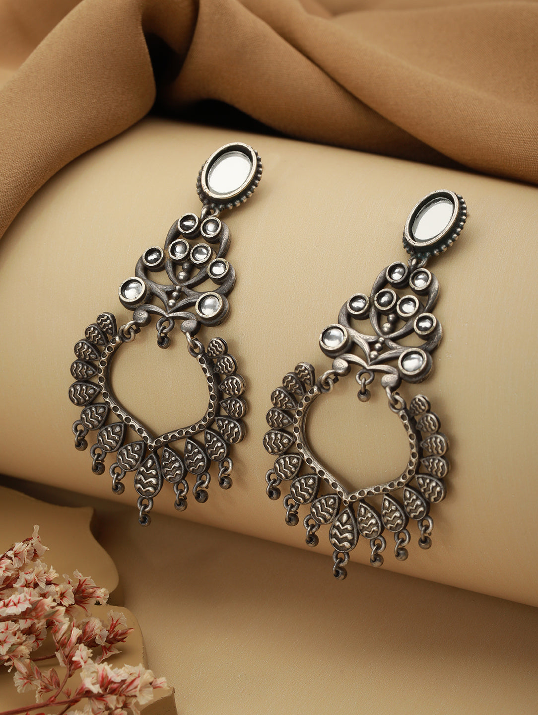 Indian Oxidised Silver Women Earring Bollywood Artificial Stones Fashion  Jewelry | eBay