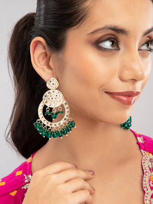 Priyaasi Gold Plated Kundan Drop Earrings