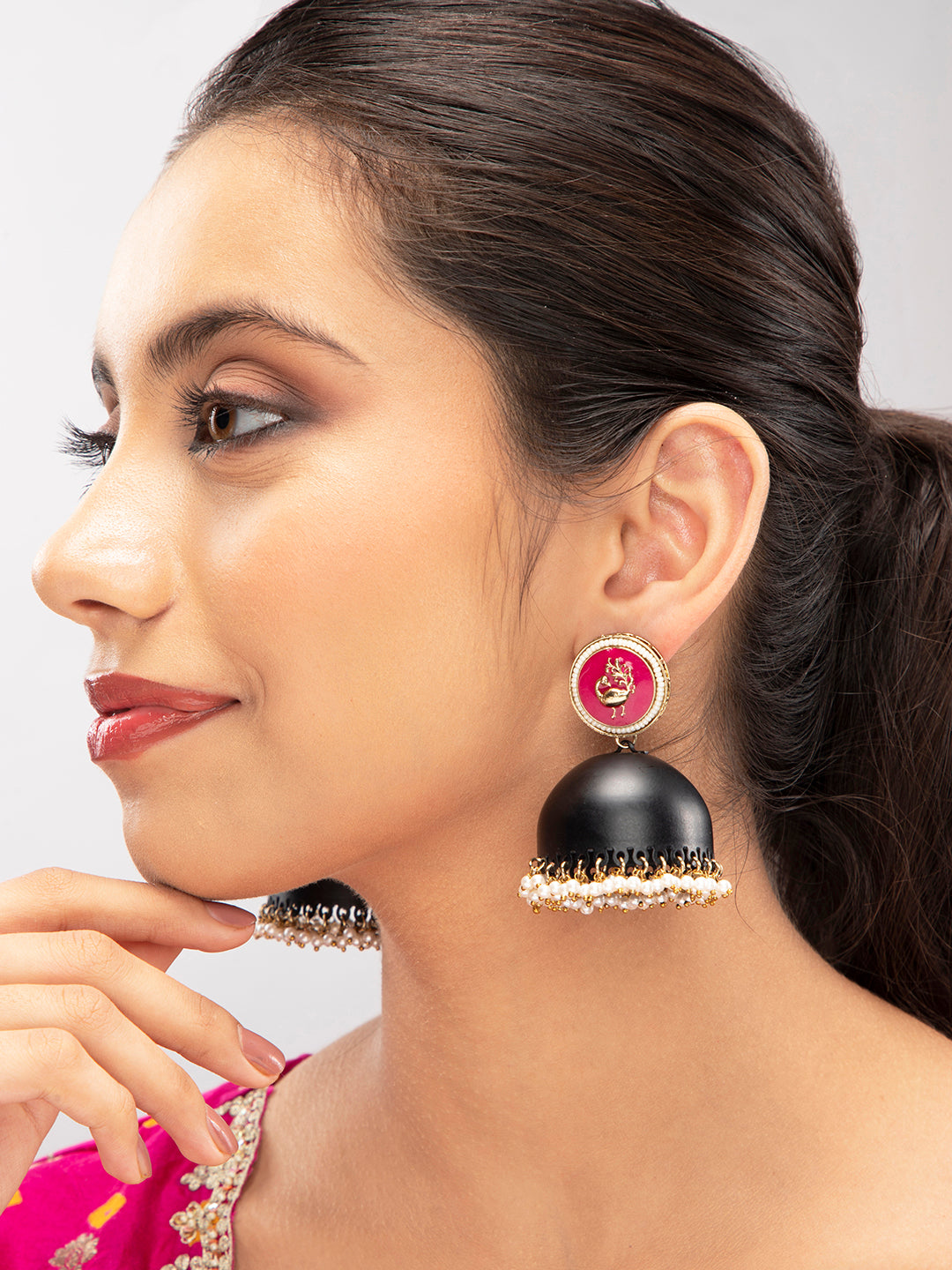 Buy Black Earrings for Women by Naman Arts Online | Ajio.com