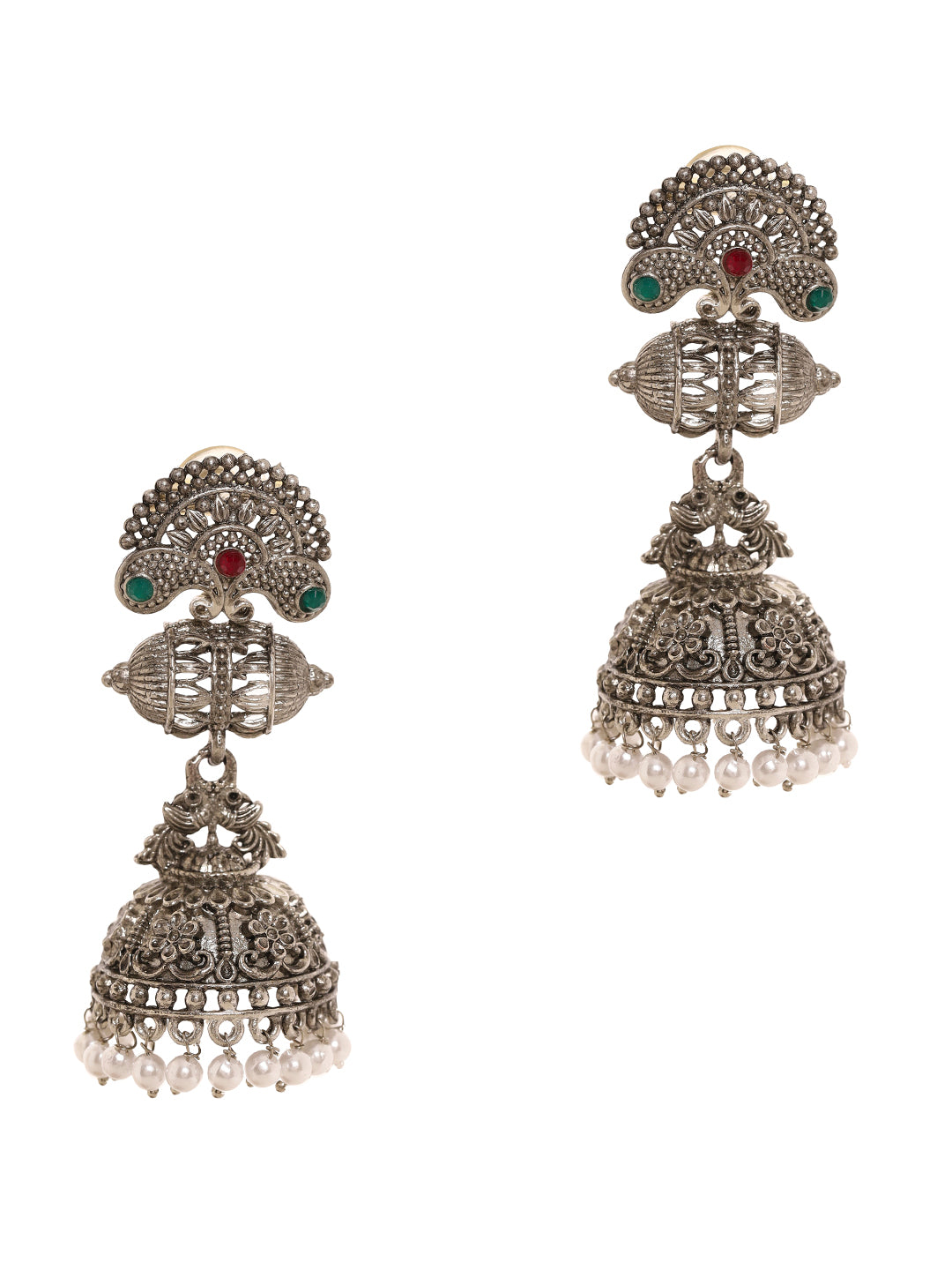 Priyaasi Harmony in Heritage with Tribal and Floral Jhumkas