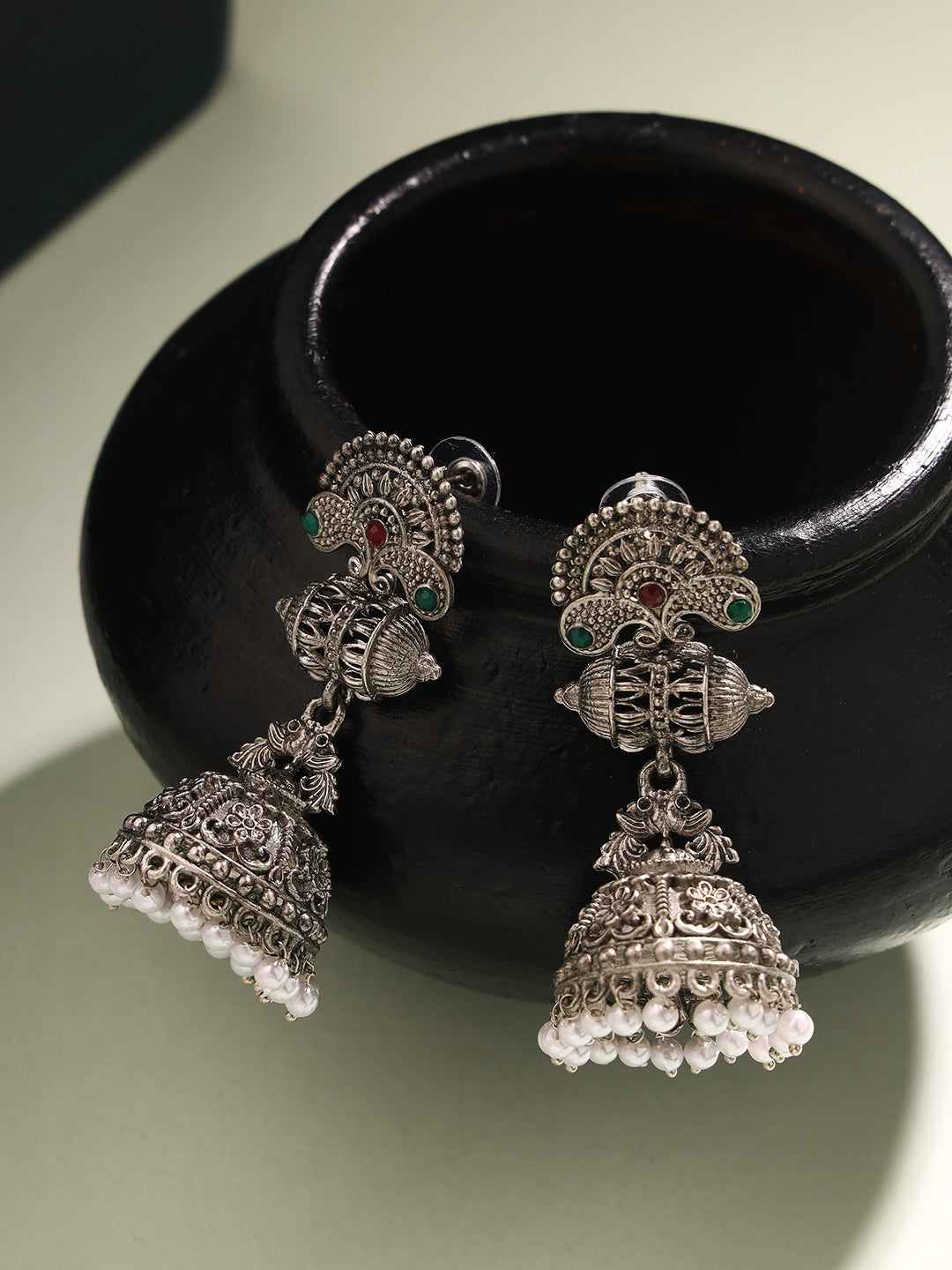 Priyaasi Harmony in Heritage with Tribal and Floral Jhumkas