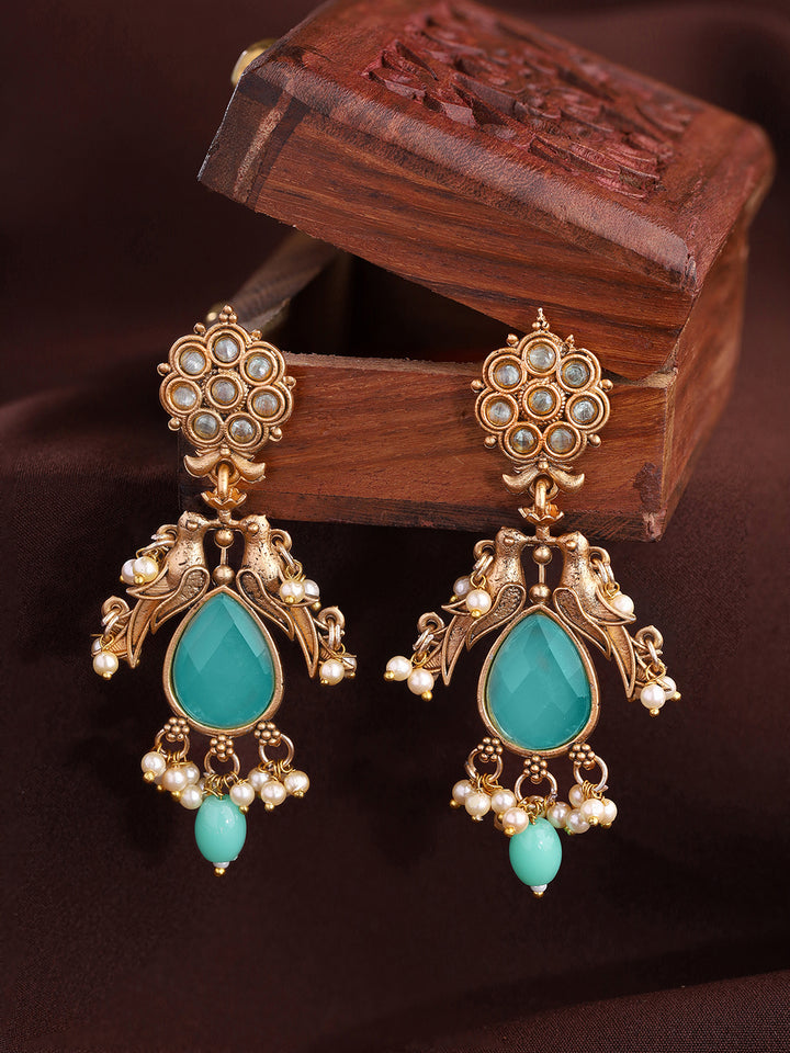 Priyaasi Floral and Bird Style Drop Earrings