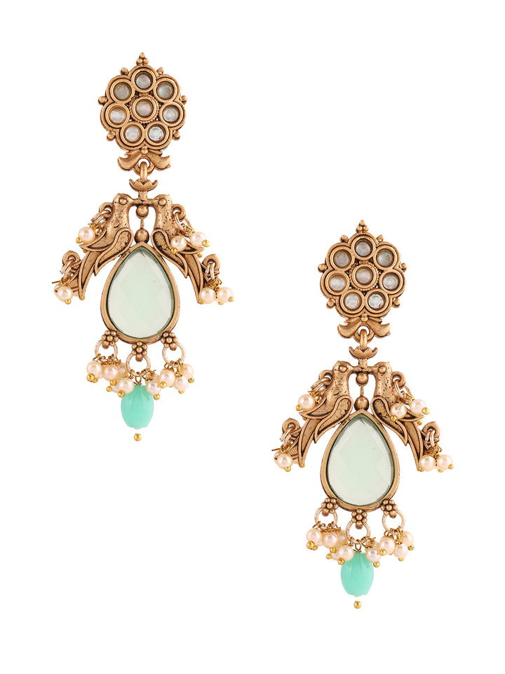 Priyaasi Floral and Bird Style Drop Earrings