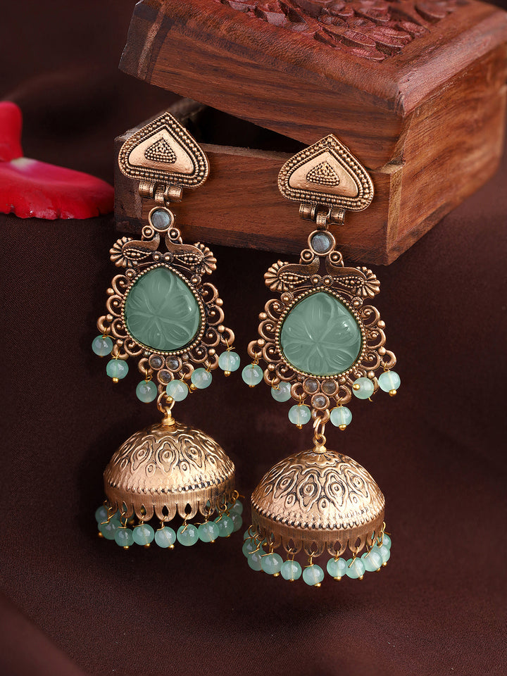 Priyaasi Blue Stoned Jhumkas