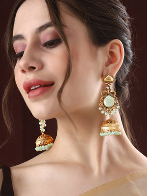 Priyaasi Blue Stoned Jhumkas