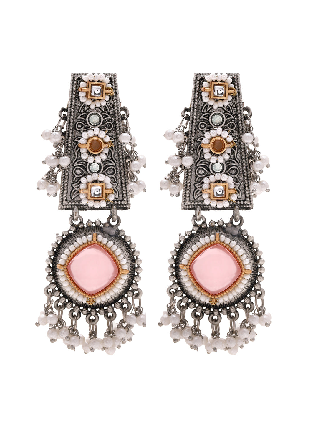 Priyaasi Crafting Temple Model Pearls and Exquisite Earrings