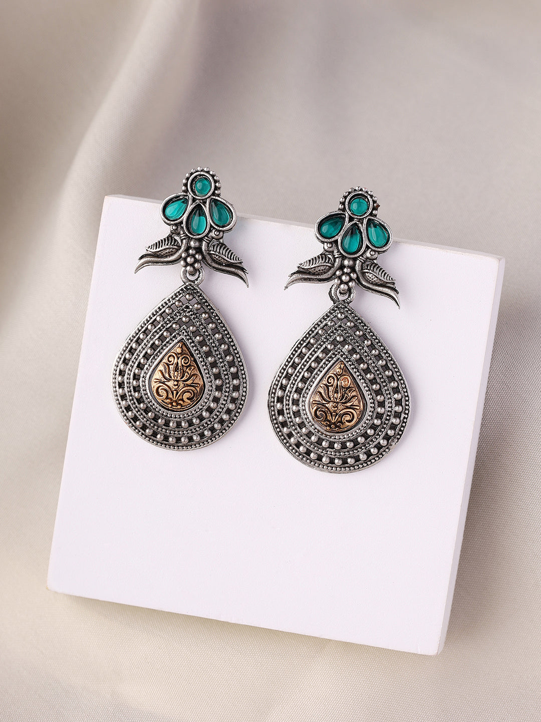 Priyaasi Oxidized Style with Stunning Drop Earrings