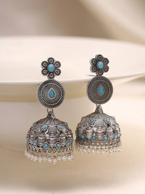 Priyaasi A Symphony of Green, Floral Delights, and Jhumkas Brilliance