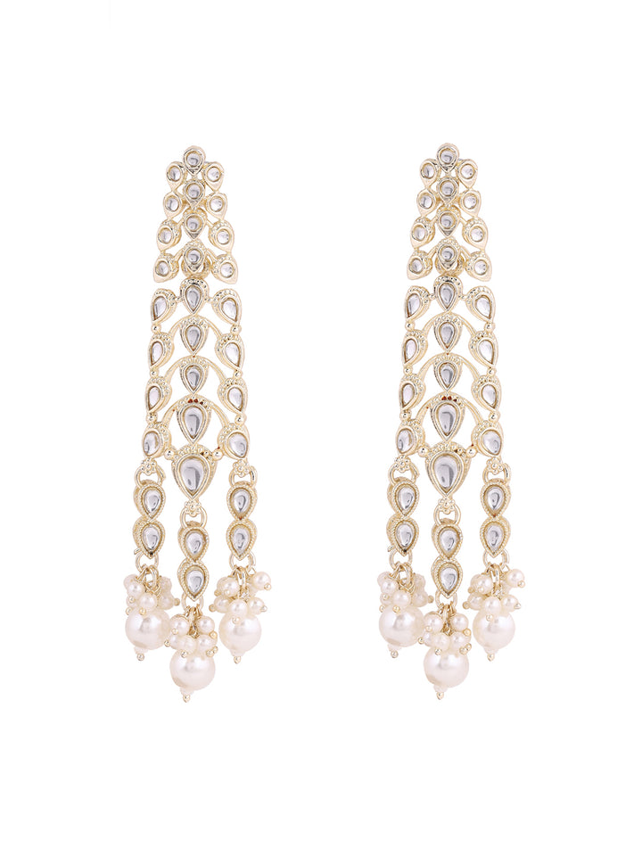 Priyaasi Kundan and Pearls Danglers Earrings