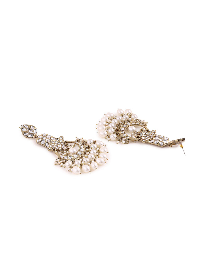 Priyaasi Pearl Kundan Gold Plated Earrings