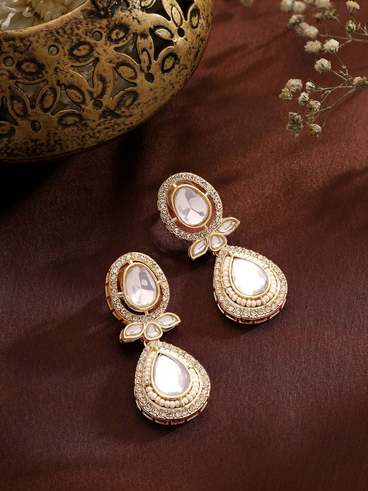 Priyaasi Gold Kundan Drop Earrings