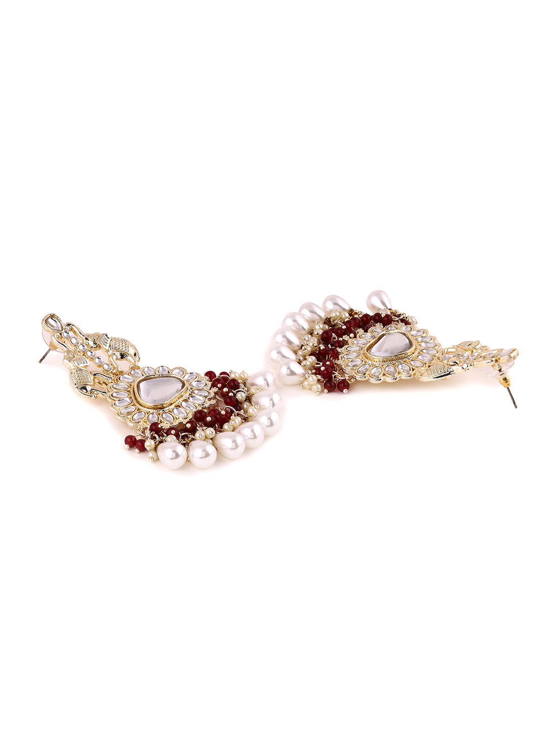 Priyaasi Elephant Marron Kundan Earrings