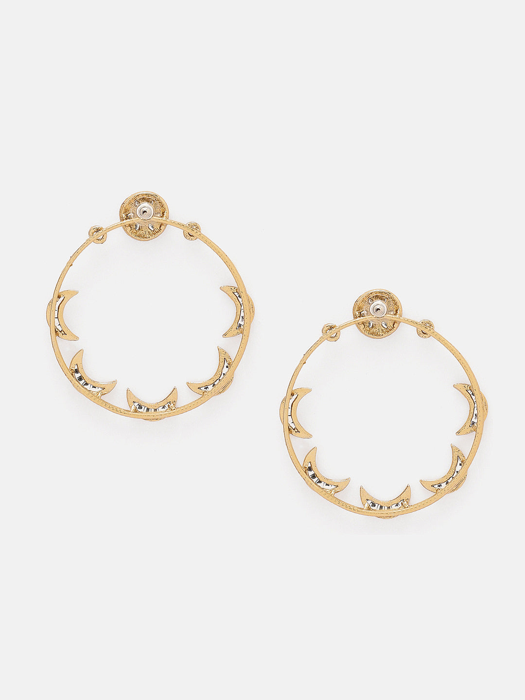 Priyaasi Floral Chand Design Gold Plated Drop Elegance Earrings