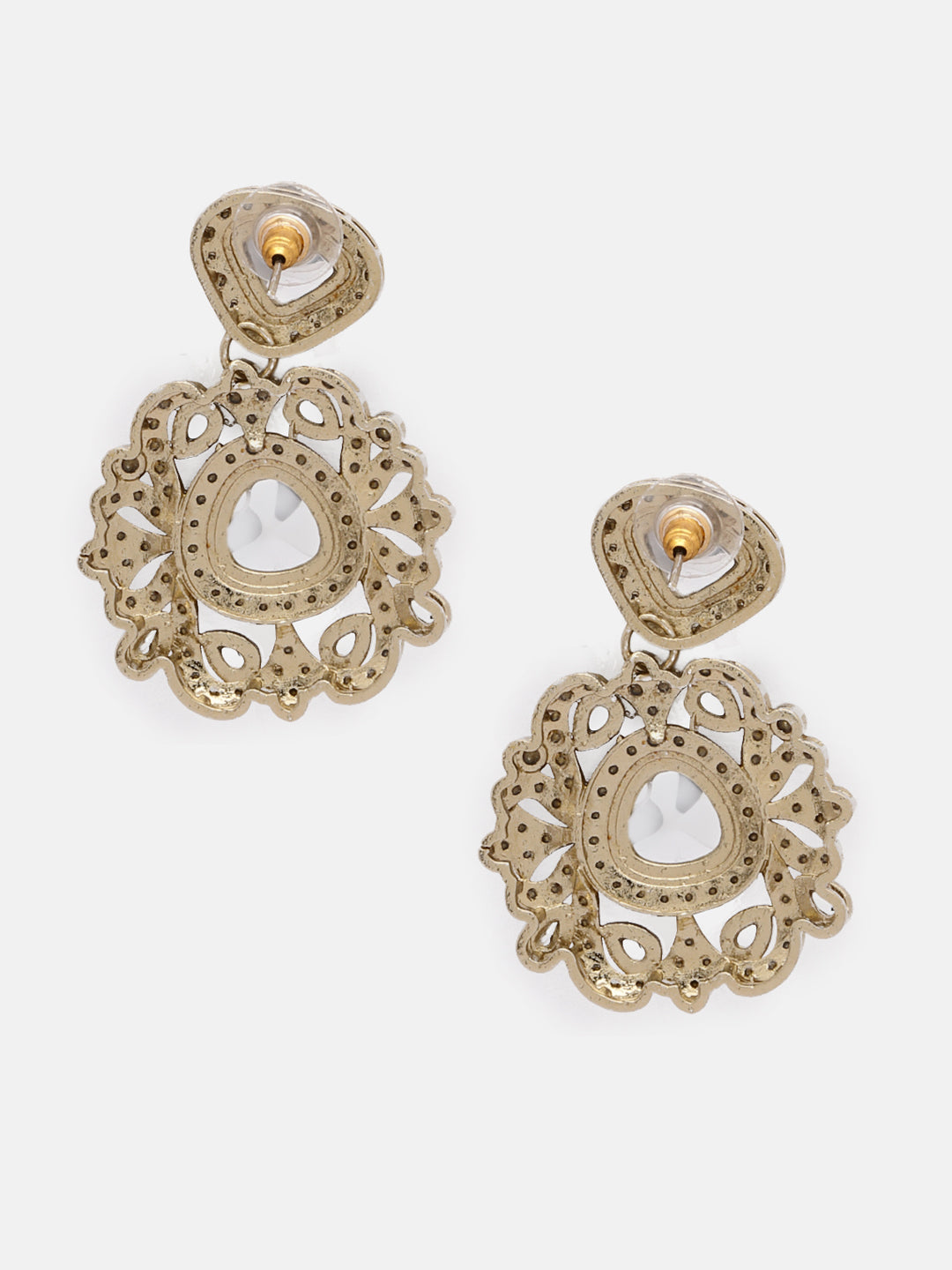 Priyaasi Kundan Gold Plated Floral Design Drop Style Elegant Earrings