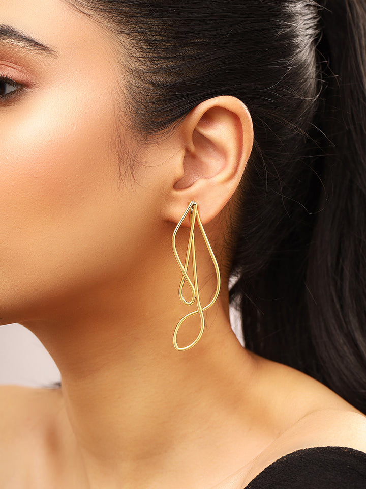 Priyaasi High Gold Plated Swirl Twist Designed Earirings