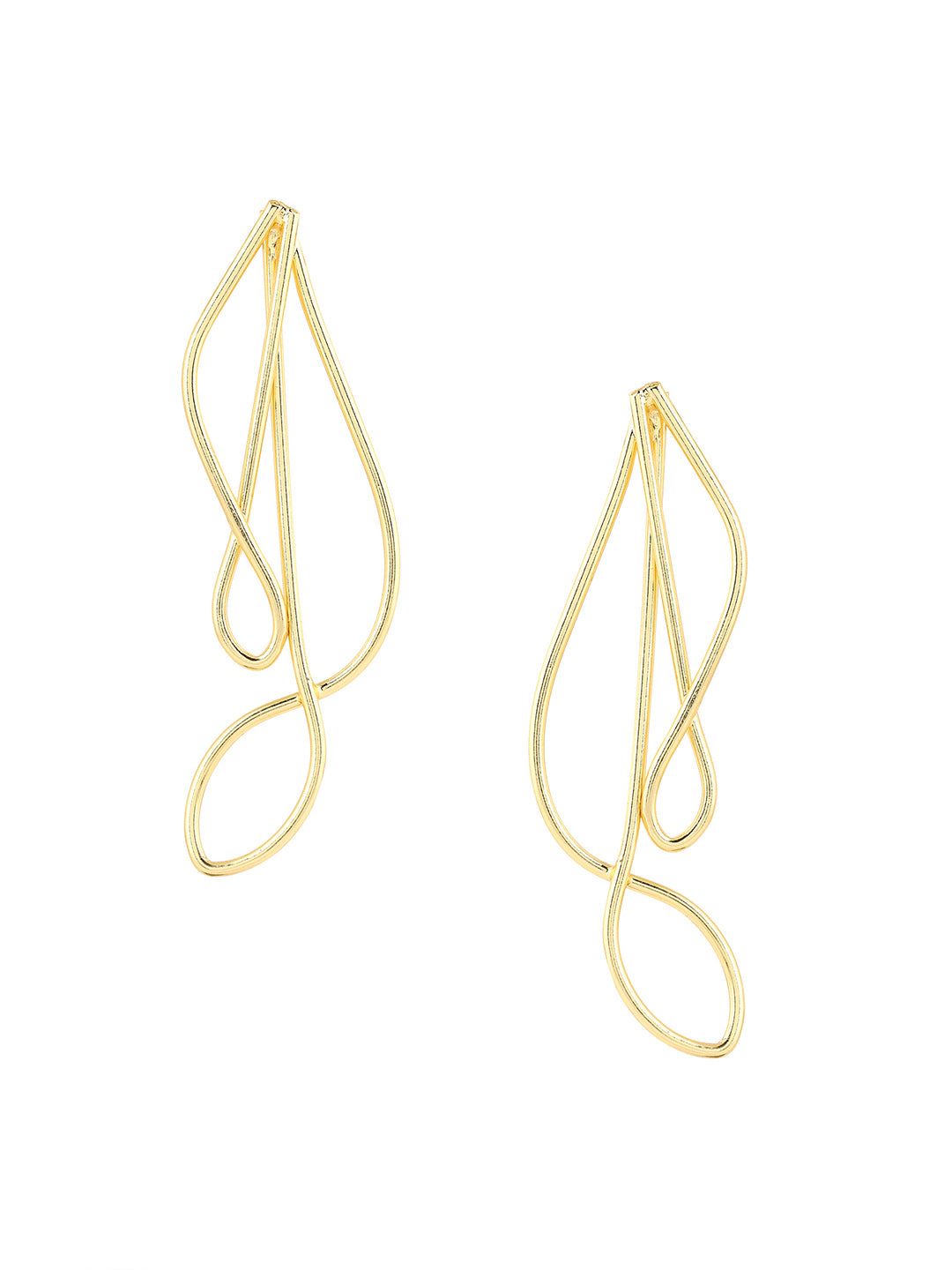 Priyaasi High Gold Plated Swirl Twist Designed Earirings