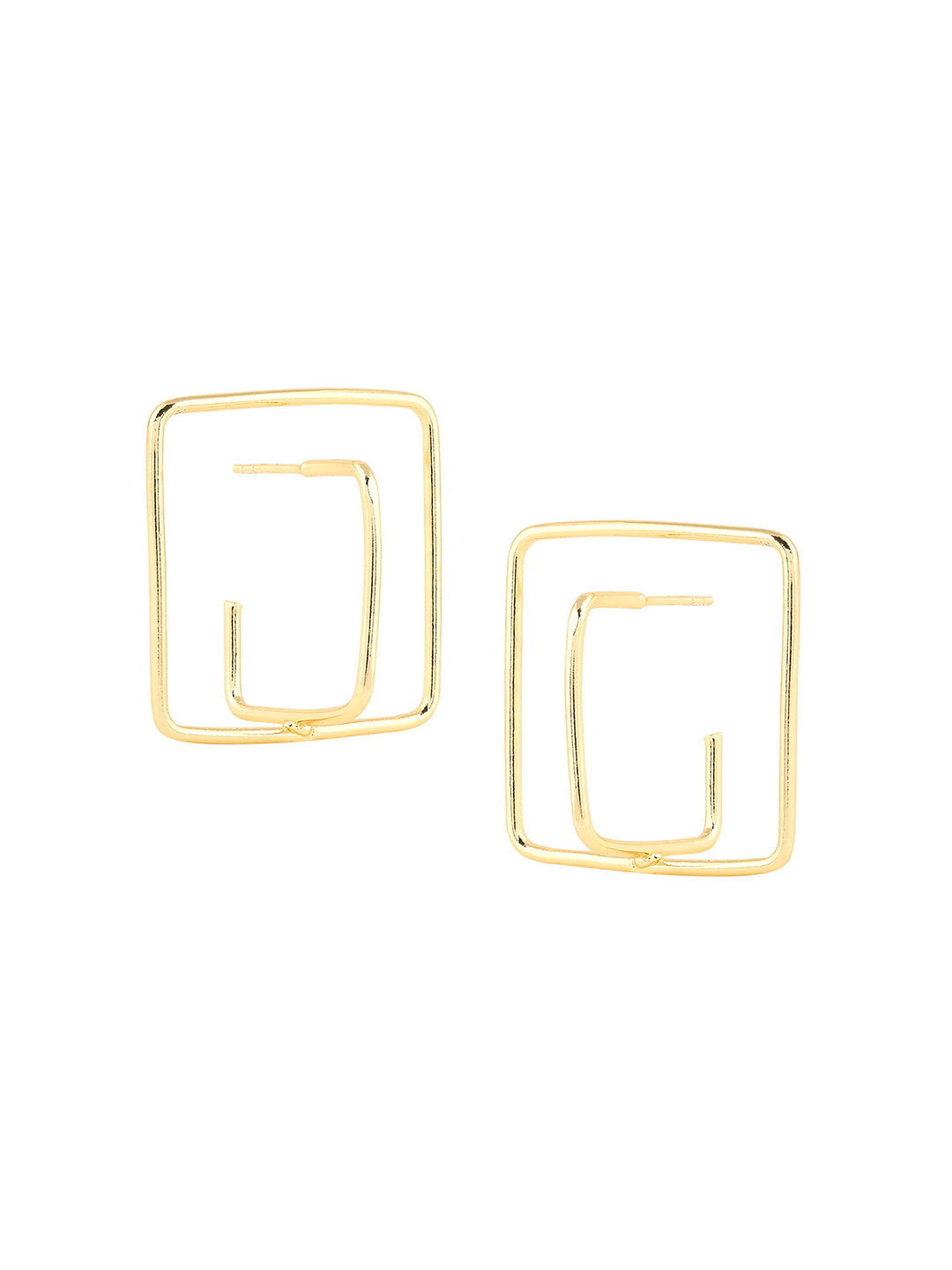 Priyaasi Gold Plated Geometric Shape Elegant Earrings