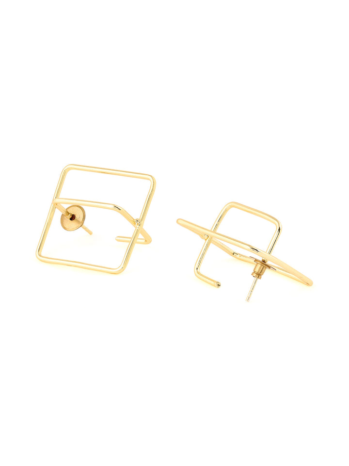 Priyaasi Gold Plated Geometric Shape Elegant Earrings