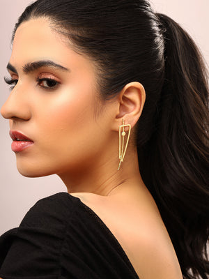 Priyaasi Stylish Gold Plated Contemporary Triangle Shape Earrings