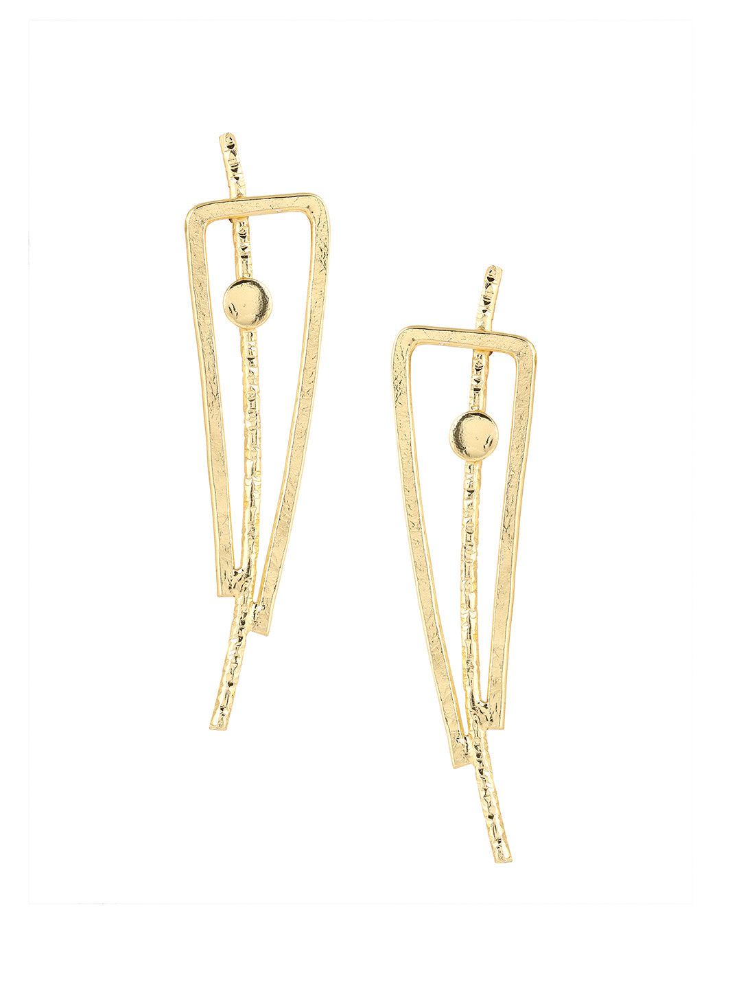 Priyaasi Stylish Gold Plated Contemporary Triangle Shape Earrings