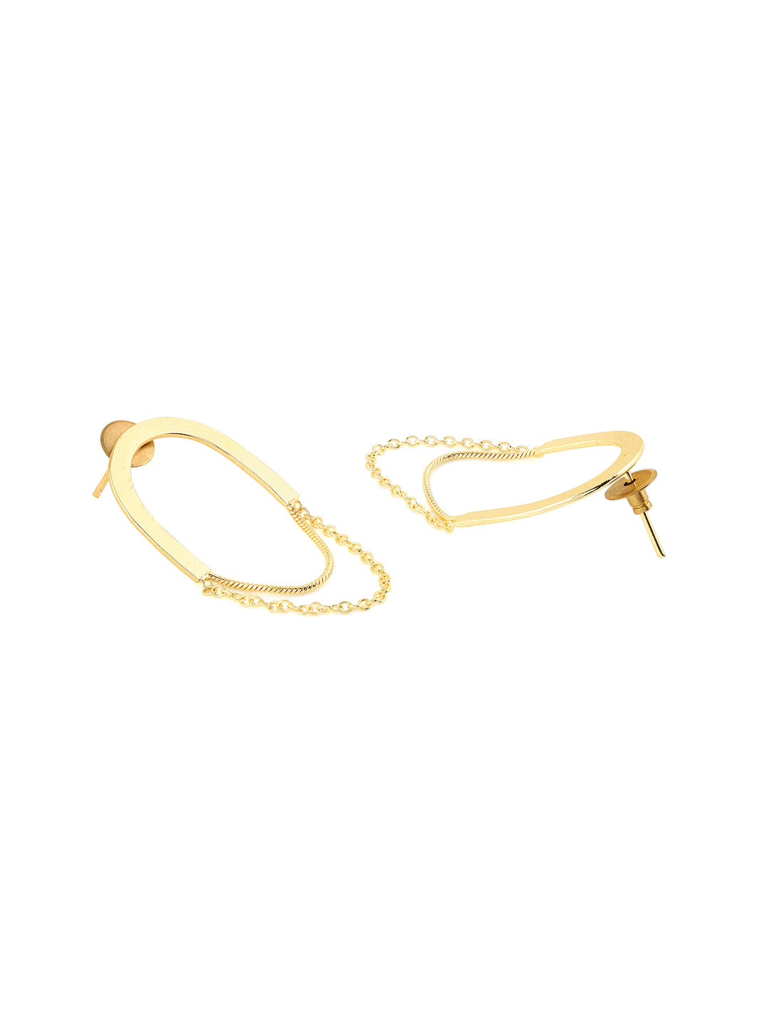 Priyaasi Simple Gold Plated Metal Chain Earrings