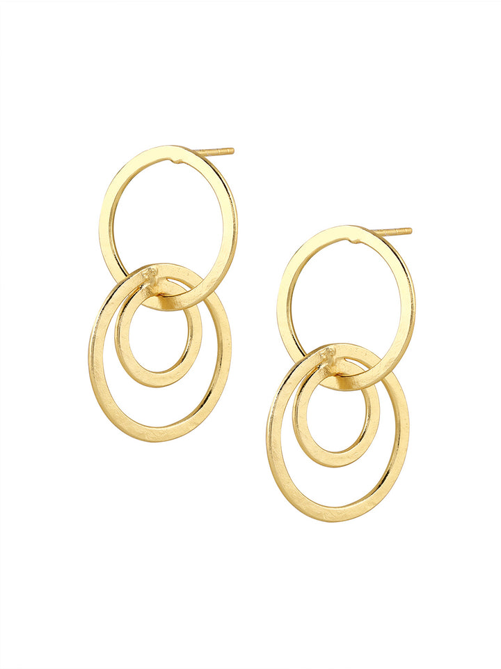 Priyaasi Gold Plated Swirl Hoop Drop Earrings