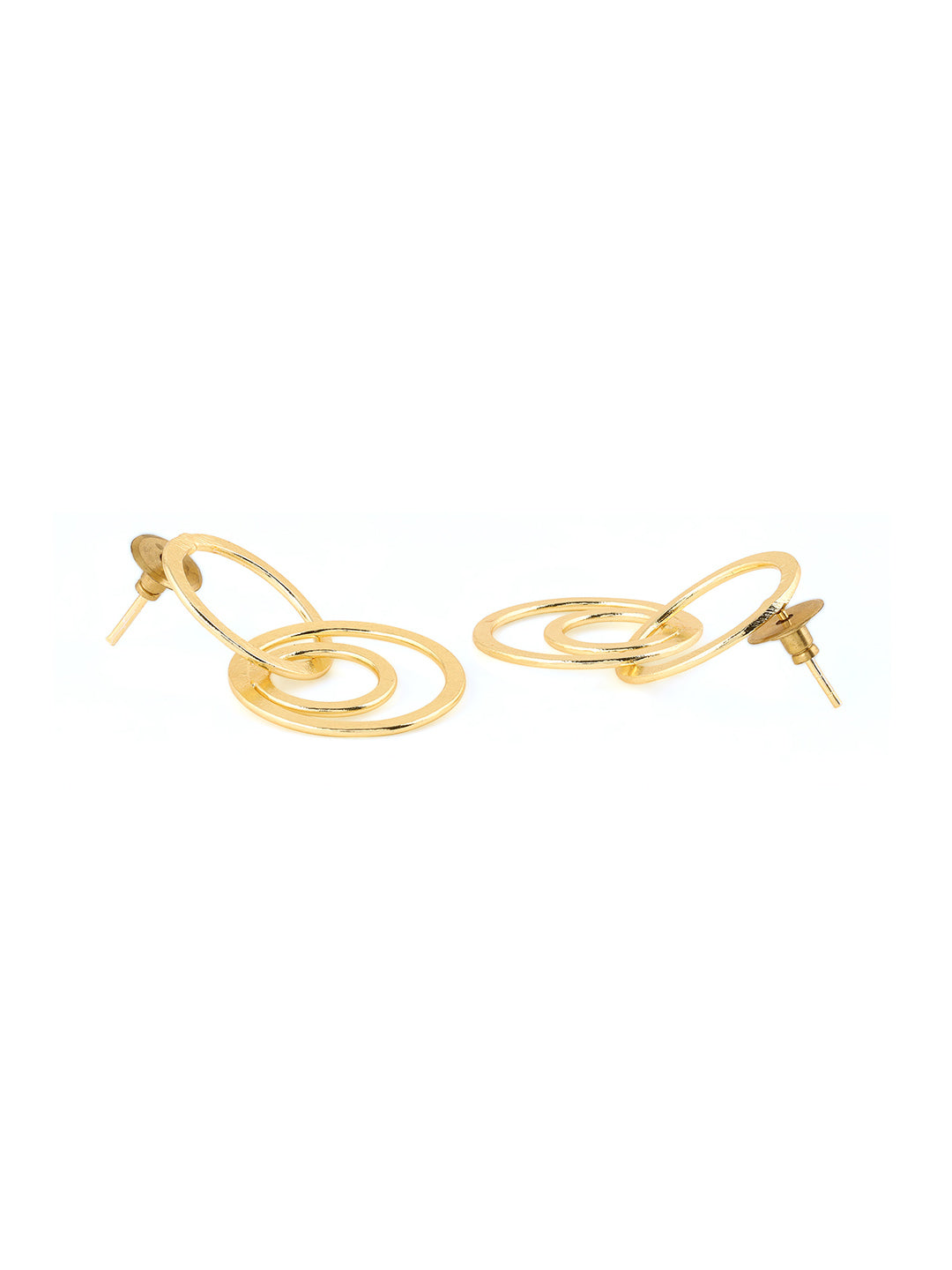 Priyaasi Gold Plated Swirl Hoop Drop Earrings