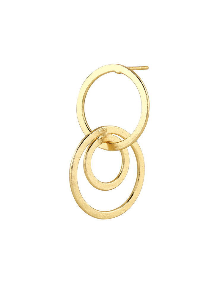 Priyaasi Gold Plated Swirl Hoop Drop Earrings