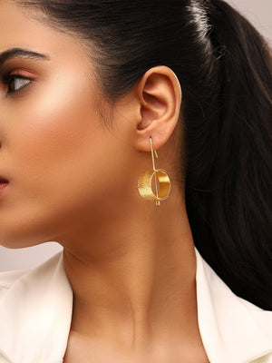 Priyaasi Matte Gold Plated Stylish Contemporay Earrings