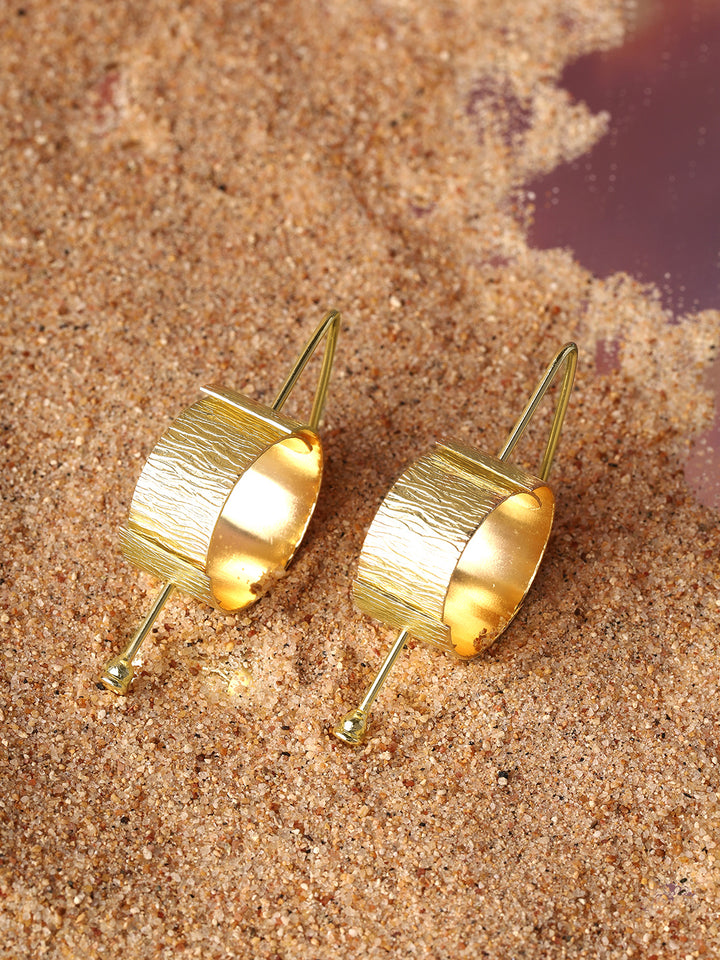 Priyaasi Matte Gold Plated Stylish Contemporay Earrings