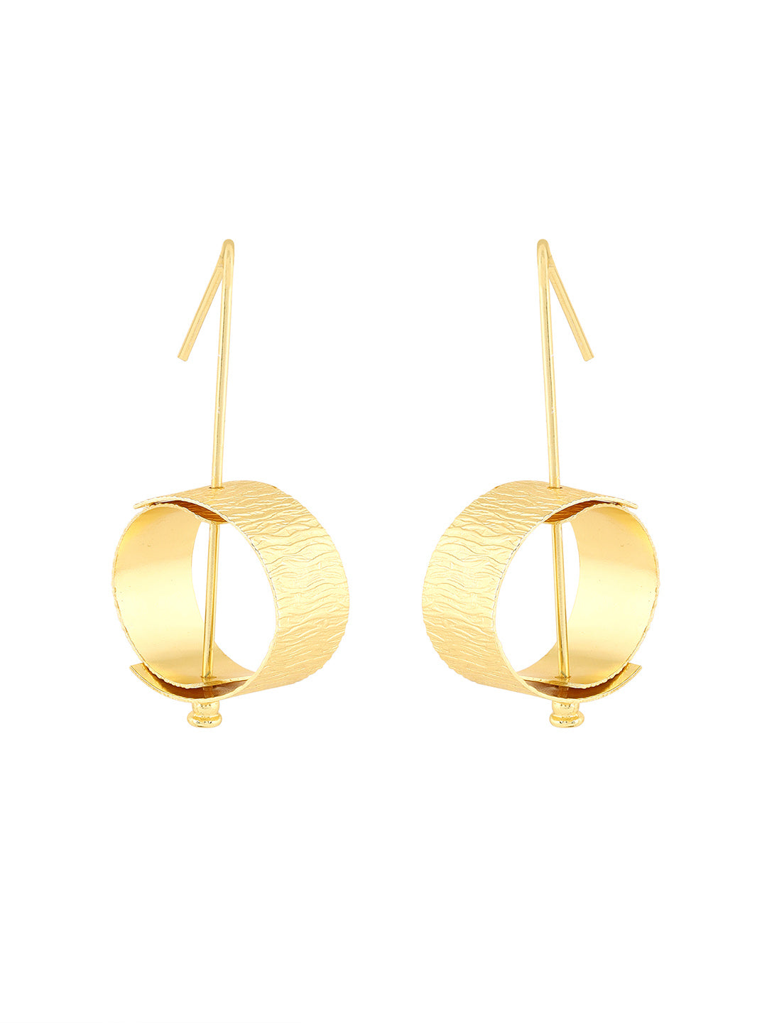 Priyaasi Matte Gold Plated Stylish Contemporay Earrings