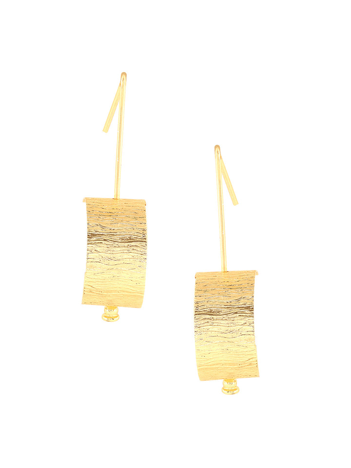 Priyaasi Matte Gold Plated Stylish Contemporay Earrings