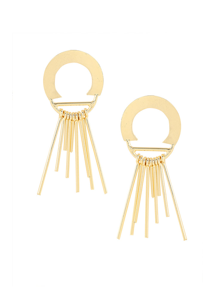 Priyaasi Unique Hoop Stud Metal Tassels Earrings