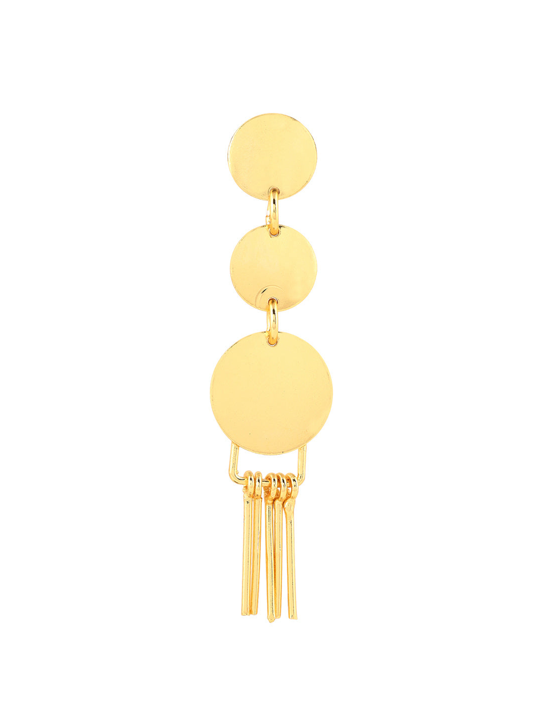 Priyaasi Gold Plated Textured Statement Tassels Earrings