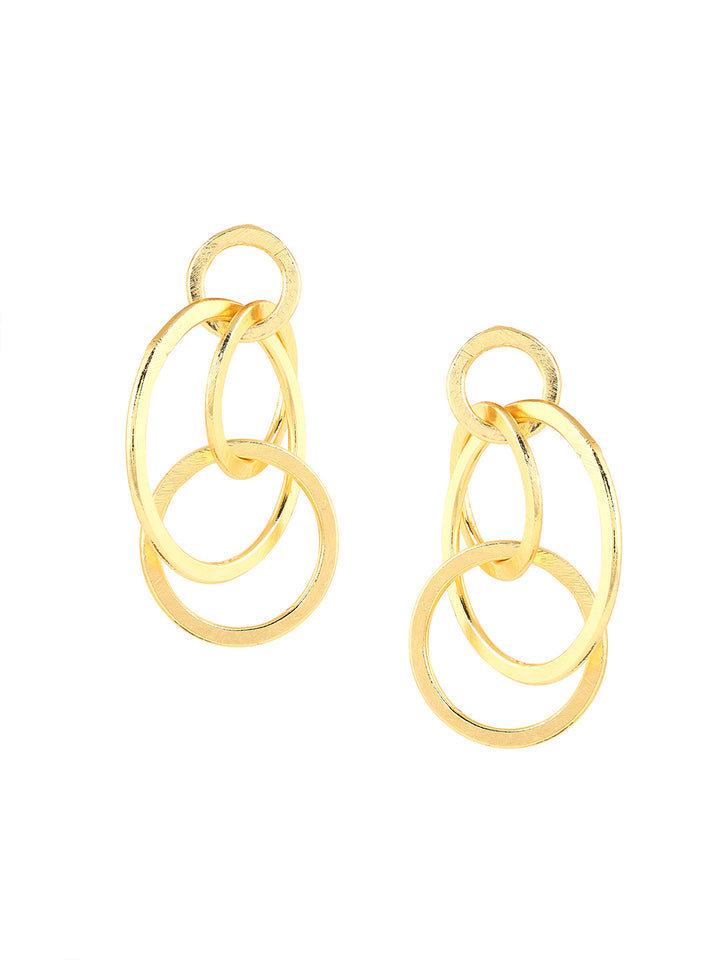 Priyaasi Gold Plated Matte Circles Earrings