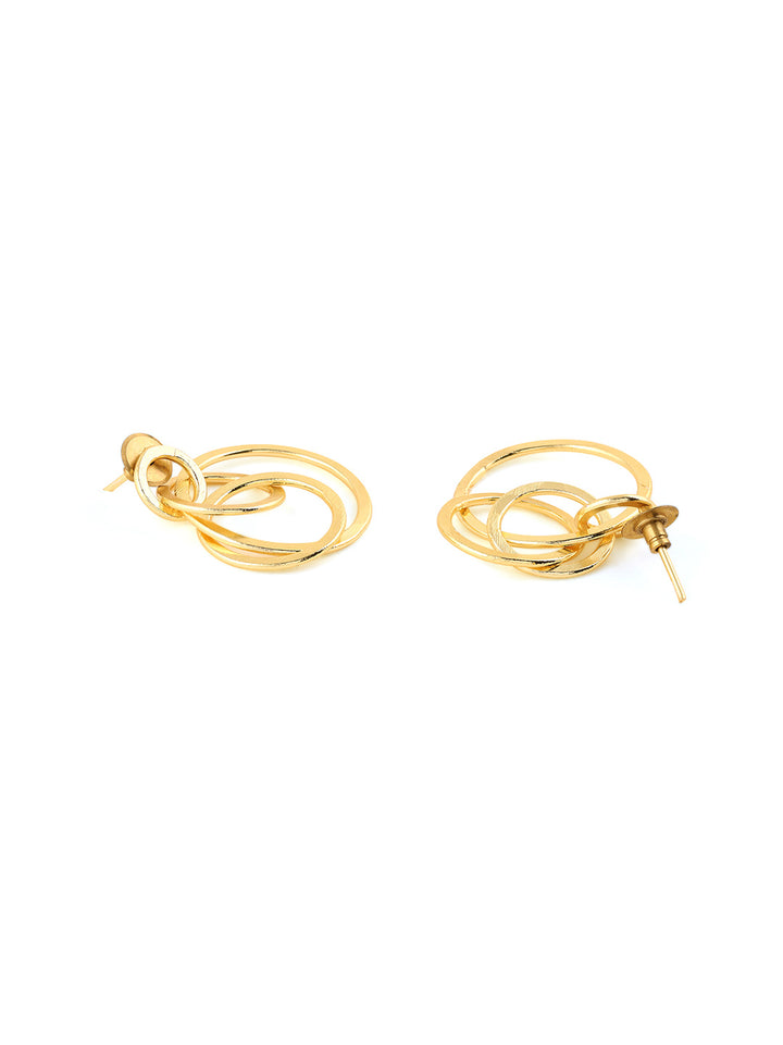 Priyaasi Gold Plated Matte Circles Earrings