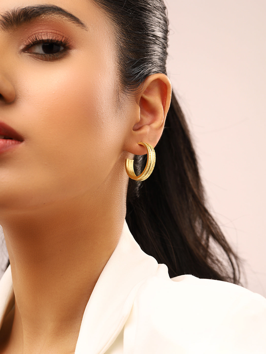 Priyaasi Matte Gold Plated Hoops