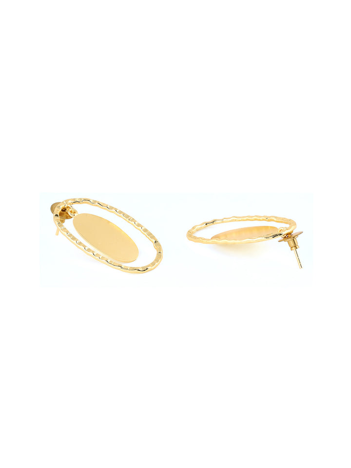 Priyaasi Matte Gold Plated Hoops Earrings