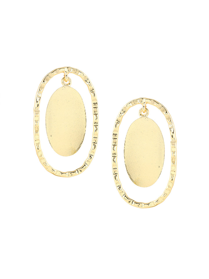 Priyaasi Matte Gold Plated Hoops Earrings