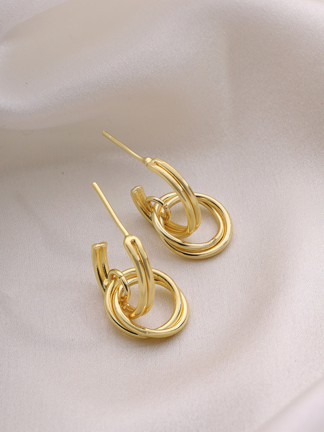 Priyaasi Gold Plated Circle Hoop Earrings