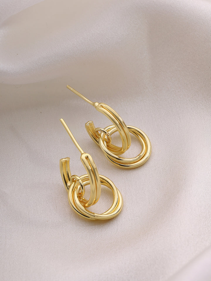 Priyaasi Gold Plated Circle Hoop Earrings