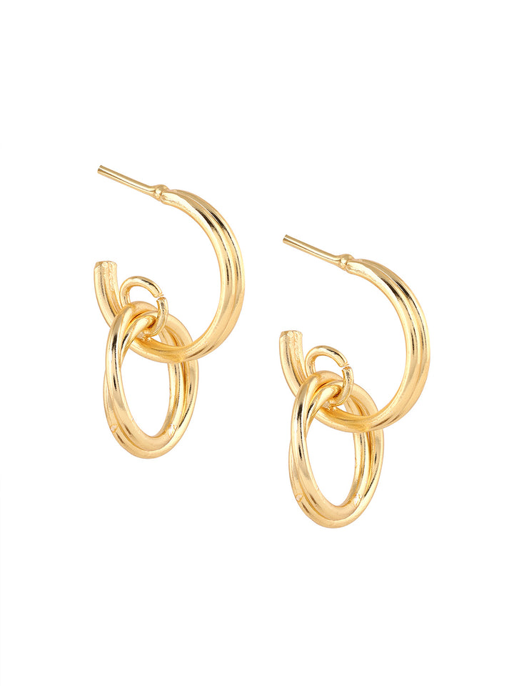 Priyaasi Gold Plated Circle Hoop Earrings